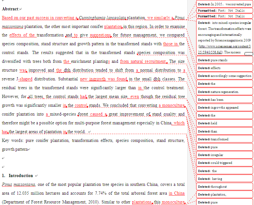SCI论文英语润Forests( IF 1.449)发表案例