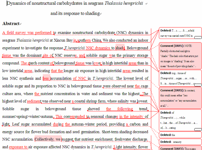 SCI论文英语润色范，Journal of Experimental Marine Biology and Ecology（ IF 2.263）发表案例