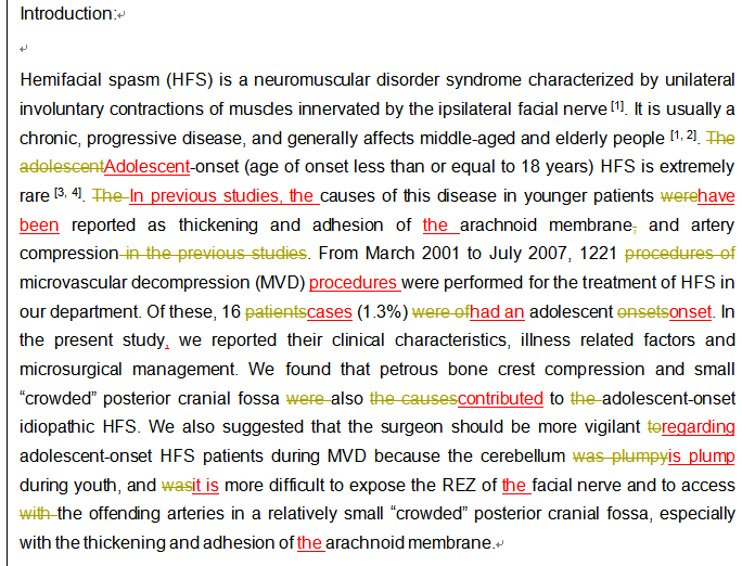 SCI论文英语润色范例， Neurology India（ IF 1.084）发表案例