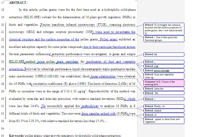 SCI论文英语润色Journal of Chromatography A(2014 IF 4.169，JCR2014)发表案例